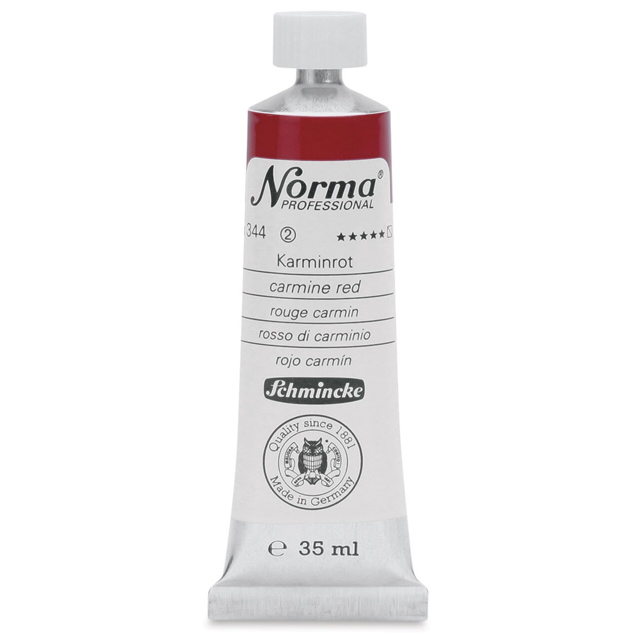 Schmincke Norma Professional Oil Paint - Carmine Red, 35 ml, Tube